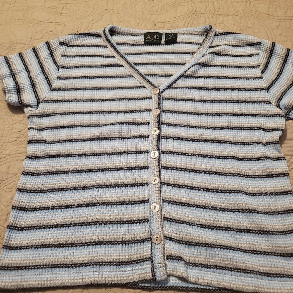 Vintage 90s American Outpost Striped Short Sleeve